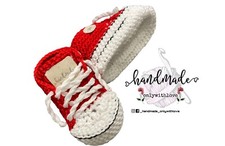 Scarpe Neonati uncinetto simil Converse idea regalo Regalo nascita