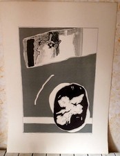 MARIO SURBONE LITOGRAFIA FIRMATA E NUMERATA FIORE NERO