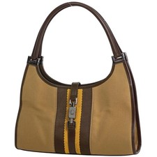 Borsa a tracolla Gucci Jackie Line 0021068 marrone GG tela pelle vintage...