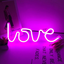 Scritte Neon Lampada Led Parete Love Insegne Lettere Luminose Batteria E Usb Mot