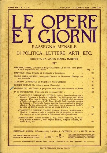 Opere giorni rassegna - i,