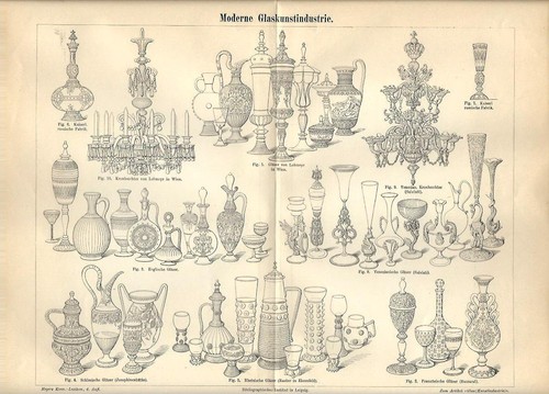 Stampa antica bicchieri - antica, coppe