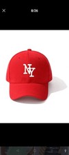 NY New York Cappello Visiera Rosso Basic Casual Sportivo Streetwear Sportswear