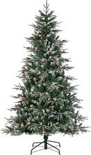 Albero di Natale WeRChristmas Pre-Lit Neve Floccato Abete Norvegese Verde 6FT