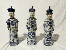 STATUE in PORCELLANA Splendido trittico smaltate e invetriate i DIGNITARI