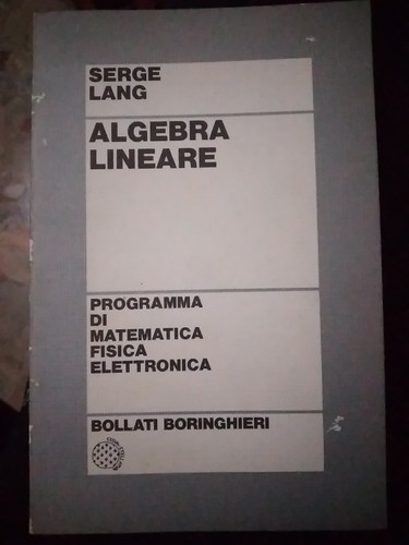 Serge lang algebra lineare - algebra,