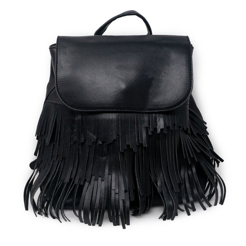 Zainetto donna nero con - , frange