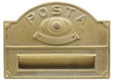 cassetta postale buca lettere Bronzo Posta Arredamento Campanello Vintage 