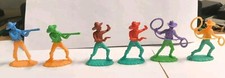 Lotto 6 Soldatini Cowboys marca “ITALY” Smontabili e con Busto Roteante Alti 6cm