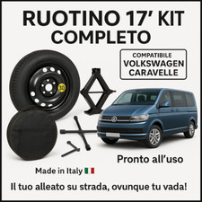 Ruotino Di Scorta 5Fori Da 17 Per Volkswagen Caravelle Con Cric + Chiave Sacca p