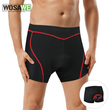 WOSAWE Uomo Ciclismo Mutande 3D Imbottite Slip Equitazione Intimo Traspirante