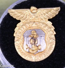 US WW2 USMM Merchant Marine spilla da bavero vite posteriore fronte casa Sweetheart MI1326