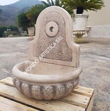 FONTANA A MURO DA PARETE PENSILE PER GIARDINO ESTERNO IN CEMENTO MARMO PIETRA