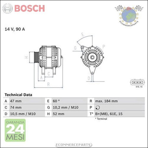 Alternatore bosch per bmw - alternatore, z3