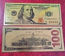 100 dollari laminati oro