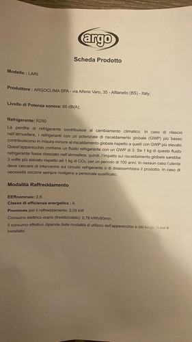 Climatizzatore portatile argo - portatile,