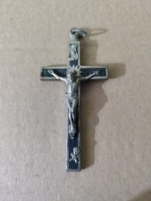 Antico Crocifisso da missionario, da collo, corona di Rosario