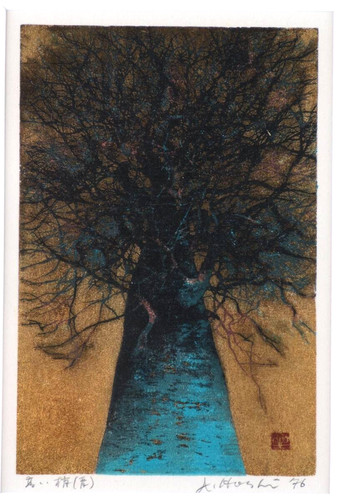 Stampa xilografia blu joichi - stampa,