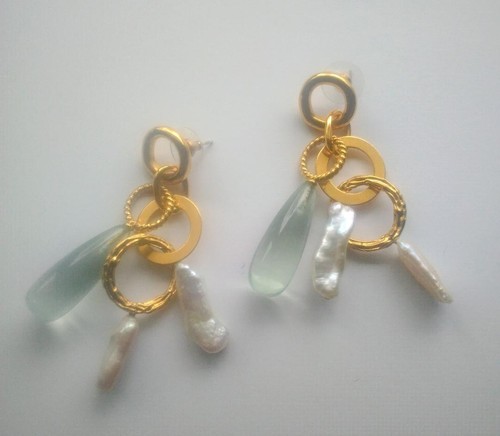 Orecchini quarzo con perle - orecchini, al