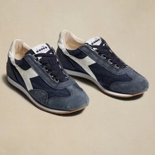 NUOVE sneakers stringate Diadora Heritage Equipe H Stone Wash uomo 5,5 donna 7 blu navy