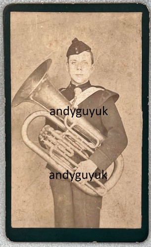Cdv military tuba band player - tuba,