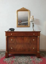 Cassettone Stile Impero antico comò cassettiera in noce massello (restaurato)