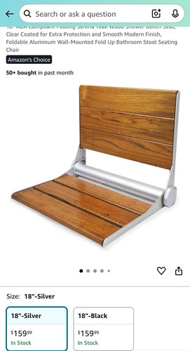 Sedile doccia pieghevole - sedile, 18"