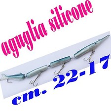 aguglia artificiale esca in gomma siliconica pesca spinning traina mare cm 17