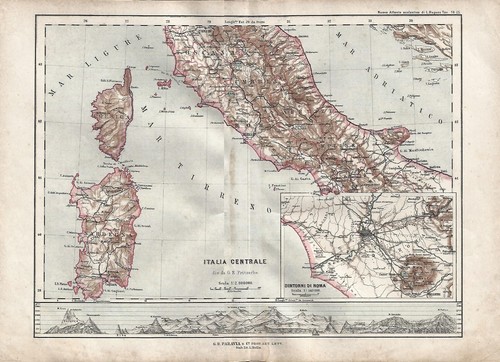 Carta geografica antica - , italia