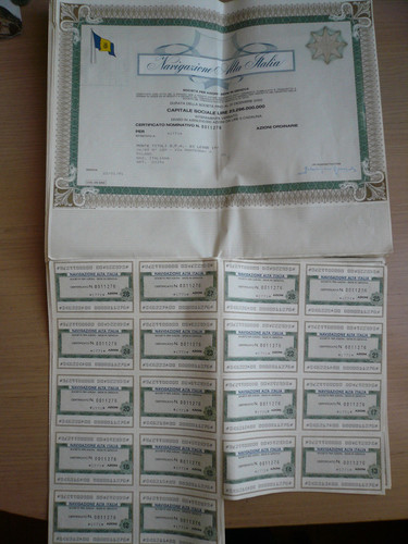 Certificato azionario n - certificato,