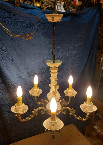 Lampadario vintage ottone - lampadario,
