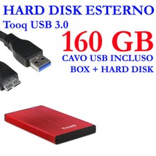 HDD HARD DISK ESTERNO 160GB 2,5" USB 3.0 2527R VIDEO MUSICA FOTO ROSSO