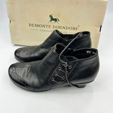Stivaletti donna Remonte Dorndorf Milla in pelle nera con tacco UK 5 lacci zip