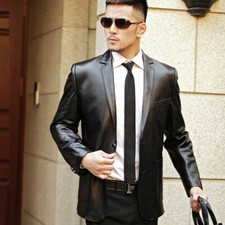 Cappotto In Pelle Nera Da Uomo