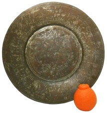 PRIMI '20 ° SECOLO ISLAMICO ANTICO RAME INCISO CON SOVRAPPOSIZIONE ARGENTO CARICATORE DECORATO