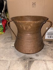 Antica conca abruzzese in rame a due manici per contenere acqua arredo casa