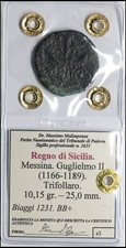 Regno di Sicilia Guglielmo II Trifollaro Messina Monete antiche medievali 