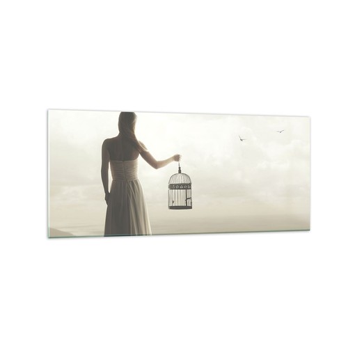 Quadro vetro 120x50cm donna - su,