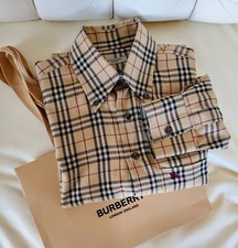 BURBERRY CAMICIA BUTTON DOWN UNISEX COTONE CHECK MADE IN ENGLAND
