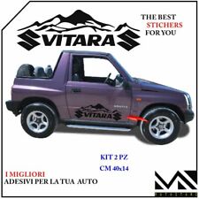 2 ADESIVI stickers SCRITTA LOGHI SUZUKI VITARA CON MONTAGNE COLORE NERO