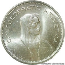V3434 Svizzera 5 franchi Tête