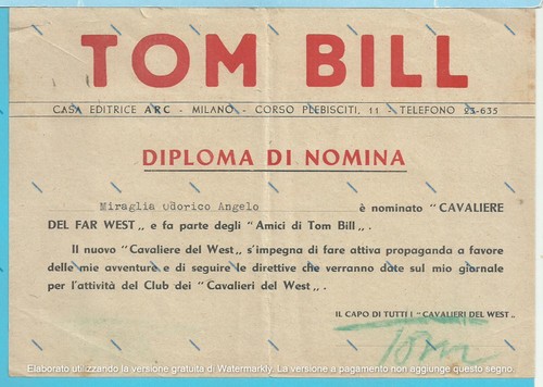 Tom bill diploma nomina - bill, di