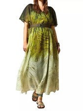 ?Marina Rinaldi By MAX MARA?COTTON-SILK Dress Maxi Abito Lungo Seta MR 25_FR50