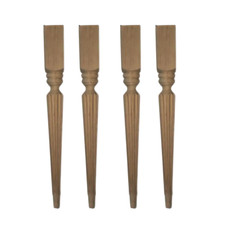 Set 4 Gambe Tavolo in Legno Massello - COD 3 -  Design Classico – Grezzo