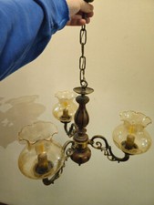 Lampadario sospensione in legno stile classico rustico vintage