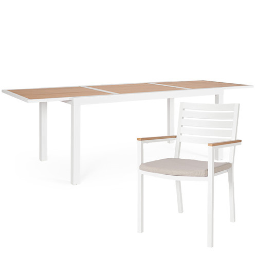Tavolo con sedie alluminio - tavolo, 4
