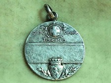 G224_Medaglia CROCE VERDE Torino Merito Umanitario s.d. 1920 circa Argento