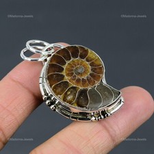 Gemma fossile ammonite argento