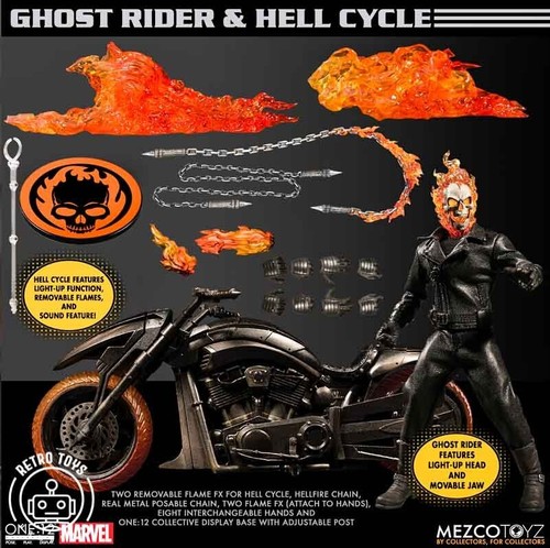 Mezco ghost rider hell - ghost, cycle