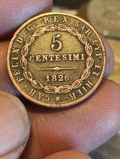 5 CENTESIMI 1826 - BOLOGNA REGNO DI SARDEGNA - CARLO FELICE   RAME  Non Comune 